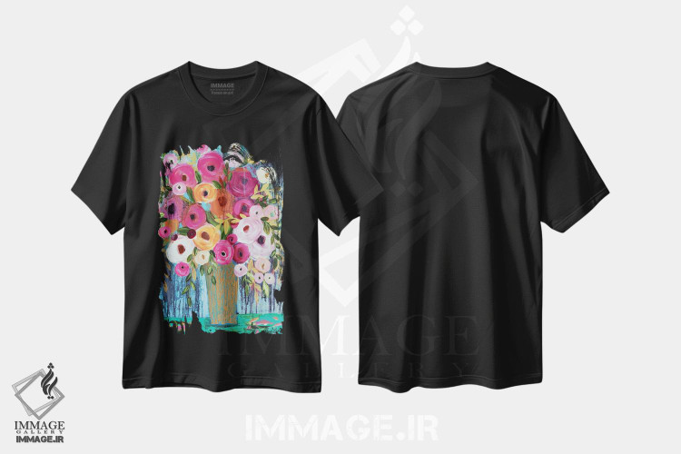 تیشرت طرح دار باران بر بالکن، دکور معاصر اثر برندا بوش | فروشگاه ایماژ