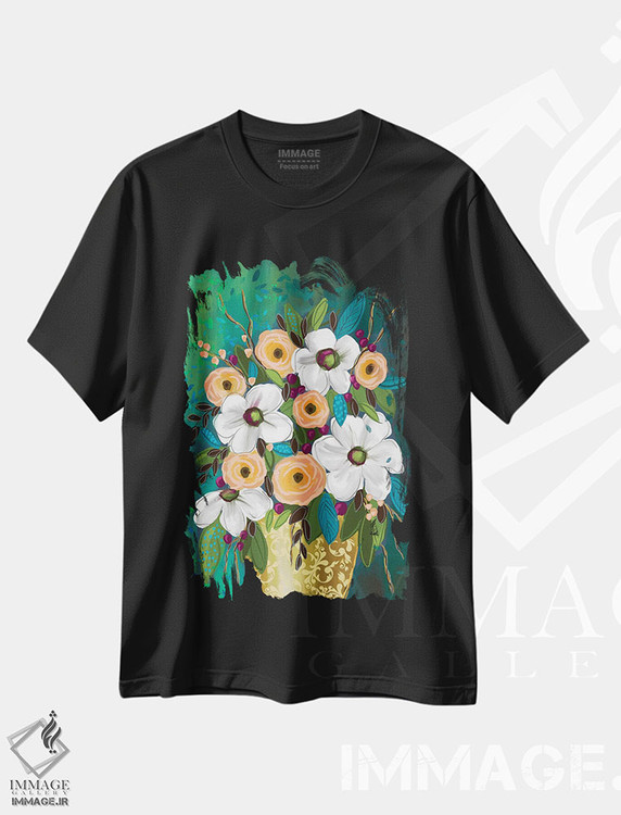 تیشرت طرح دار مگنولیای شیرین، دکور معاصر اثر برندا بوش | فروشگاه ایماژ