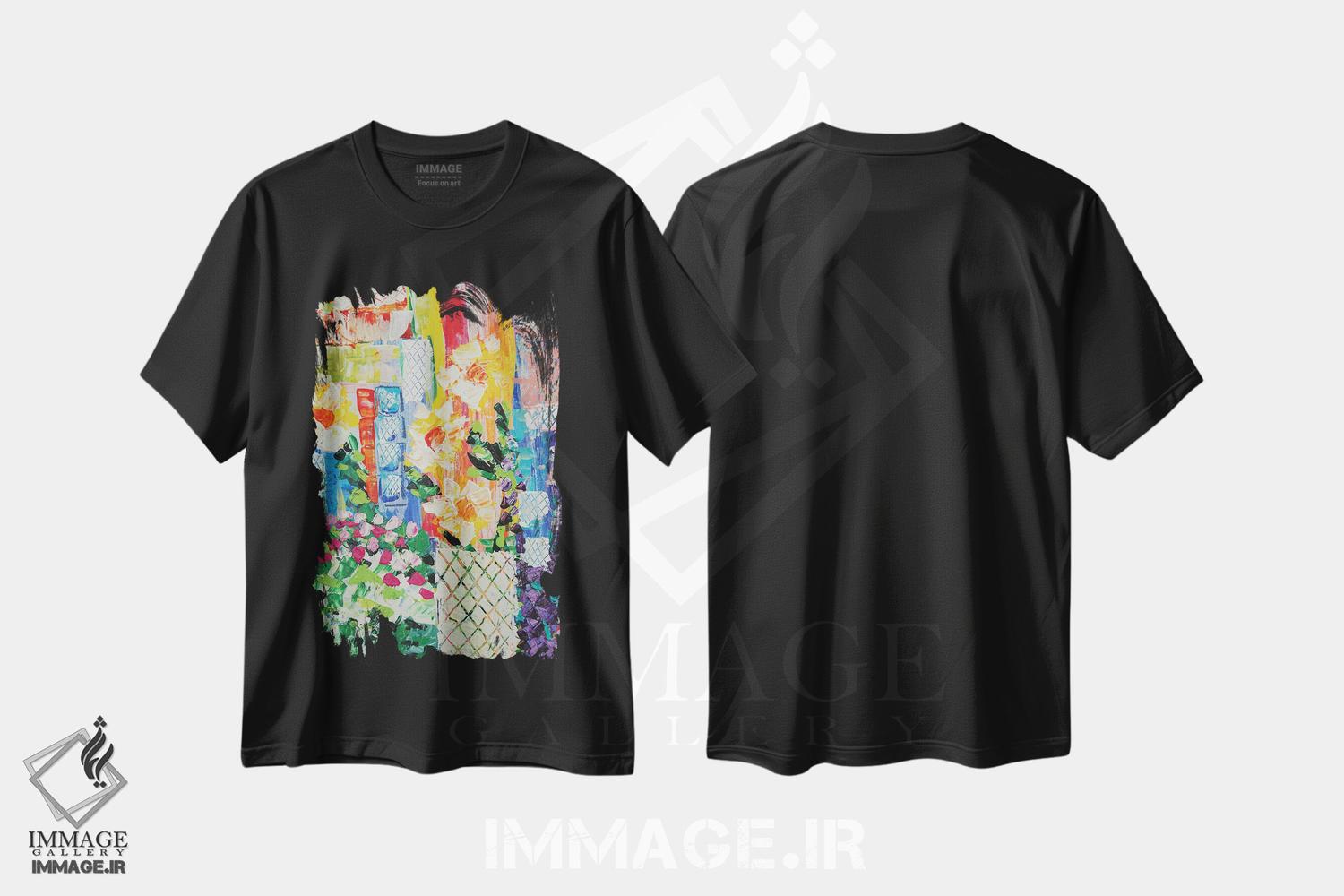 تیشرت طرح دار از میان حصارها، آبستره اثر برندا بوش | immage.ir