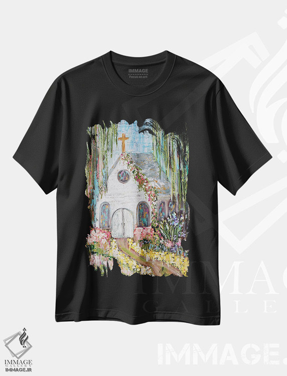 تیشرت طرح دار باغ امید، دکور معاصر اثر برندا بوش | فروشگاه ایماژ