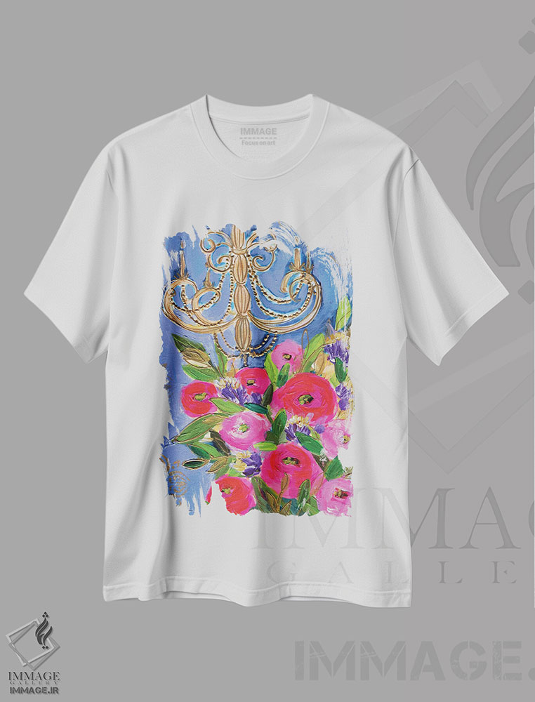 تیشرت طرح دار شکوه آبی، دکور معاصر اثر برندا بوش | immage.ir