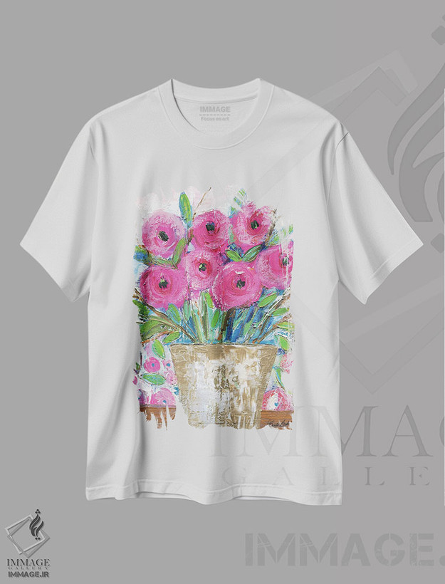 تیشرت طرح دار میز قدیمی، دکور معاصر اثر برندا بوش | فروشگاه ایماژ