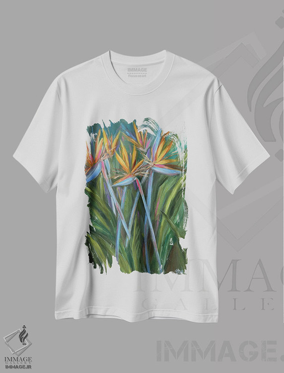 تیشرت طرح دار بهشت در باغ، دکور معاصر اثر برندا بوش | immage.ir