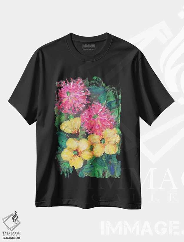 تیشرت طرح دار گل های ویدانتا، تزئینی اثر برندا بوش | فروشگاه ایماژ