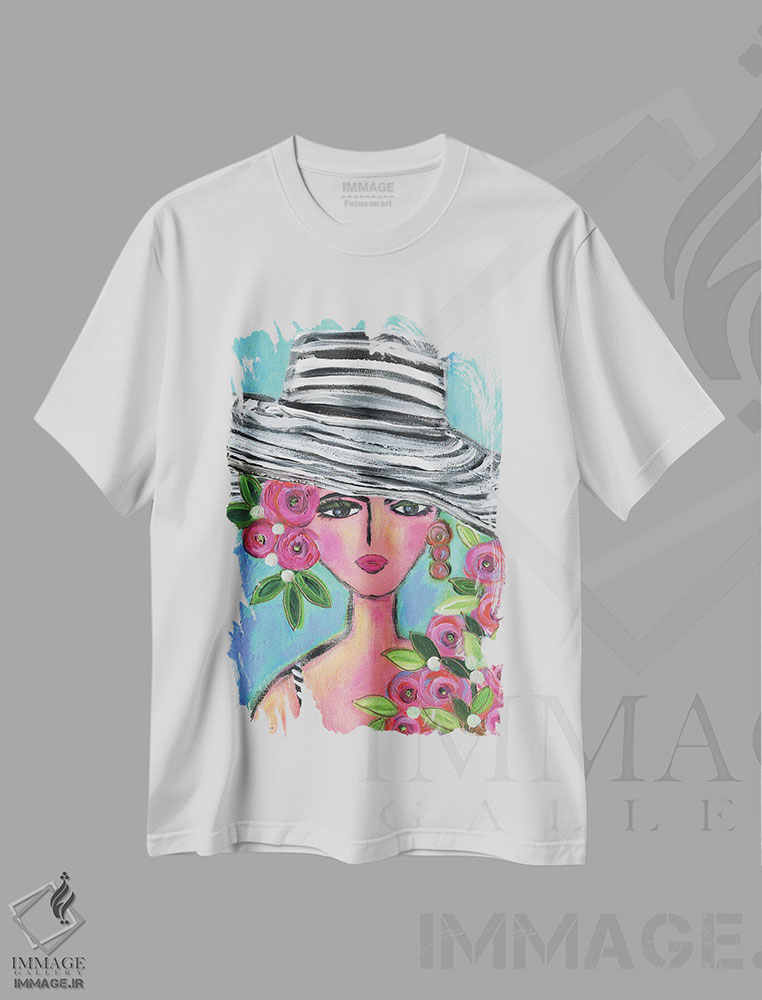 تیشرت طرح دار کلاه لبه دار نرم، دکور معاصر اثر برندا بوش | فروشگاه ایماژ