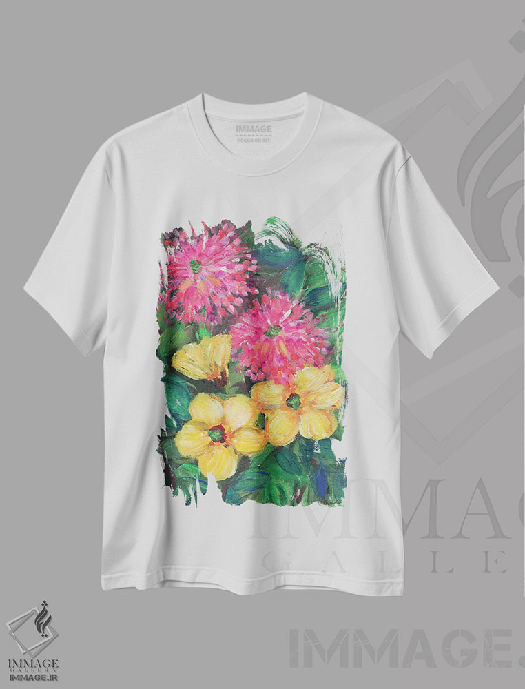 تیشرت طرح دار گل های ویدانتا، تزئینی اثر برندا بوش | immage.ir