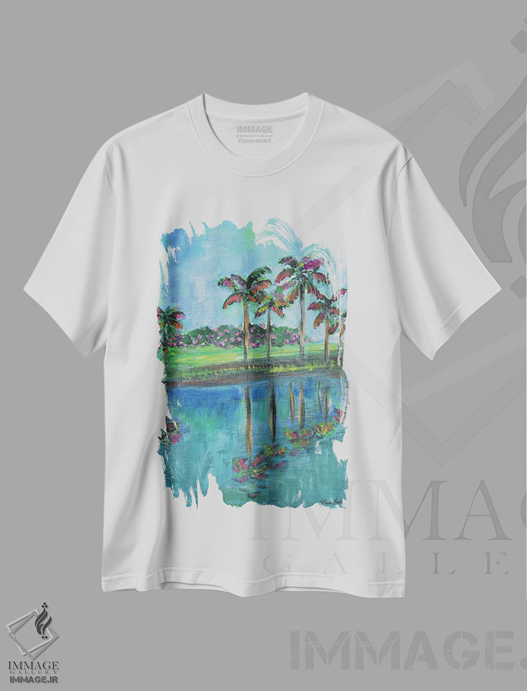 تیشرت طرح دار انعکاس های گرمسیری، تزئینی اثر برندا بوش | immage.ir