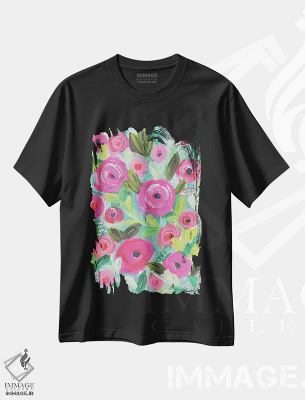 تیشرت طرح دار آزادانه شکوفا شو، تزئینی اثر برندا بوش | فروشگاه ایماژ