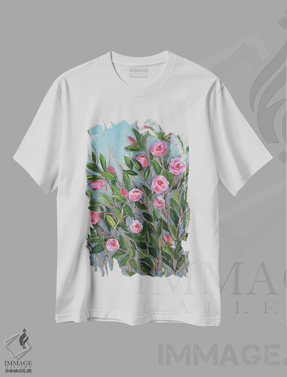 تیشرت طرح دار بوتهٔ کاملیا خاطرات، دکور معاصر اثر برندا بوش | فروشگاه ایماژ