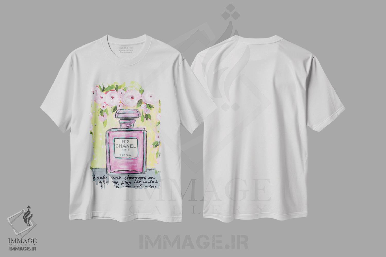 تیشرت طرح دار شامپاین شنل، دکور معاصر اثر برندا بوش | immage.ir