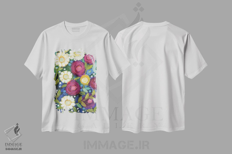 تیشرت طرح دار چراغ های باغ، دکور معاصر اثر برندا بوش | فروشگاه ایماژ