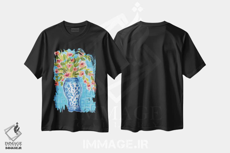 تیشرت طرح دار گلدان بلند، شینوازری اثر برندا بوش | immage.ir