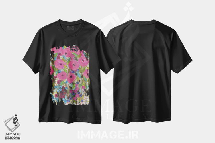 تیشرت طرح دار رزهای صورتی هزاره، دکور معاصر اثر برندا بوش | immage.ir