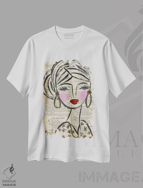 تیشرت طرح دار شب بادخیز، تزئینی اثر برندا بوش | فروشگاه ایماژ
