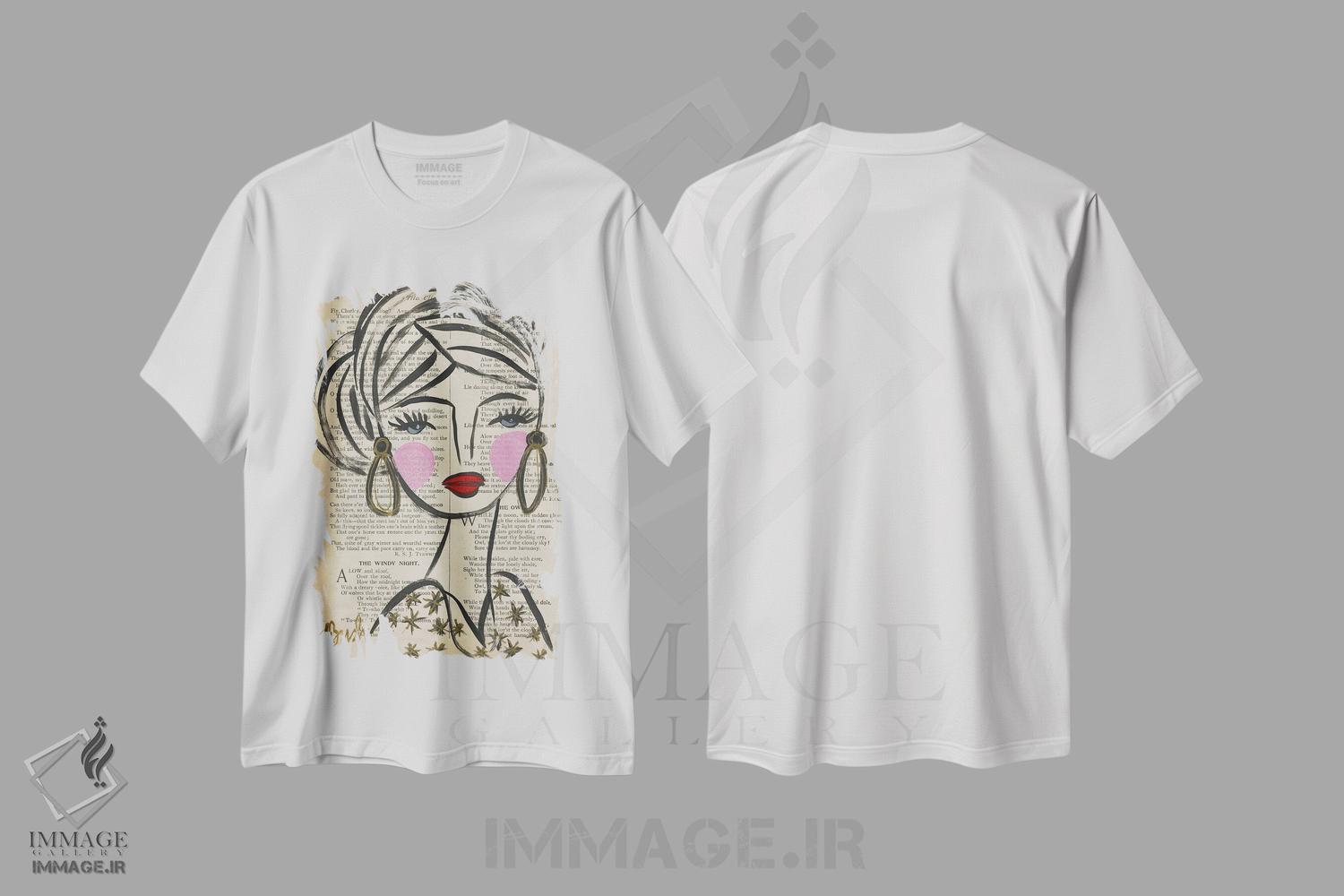 تیشرت طرح دار شب بادخیز، تزئینی اثر برندا بوش | فروشگاه ایماژ