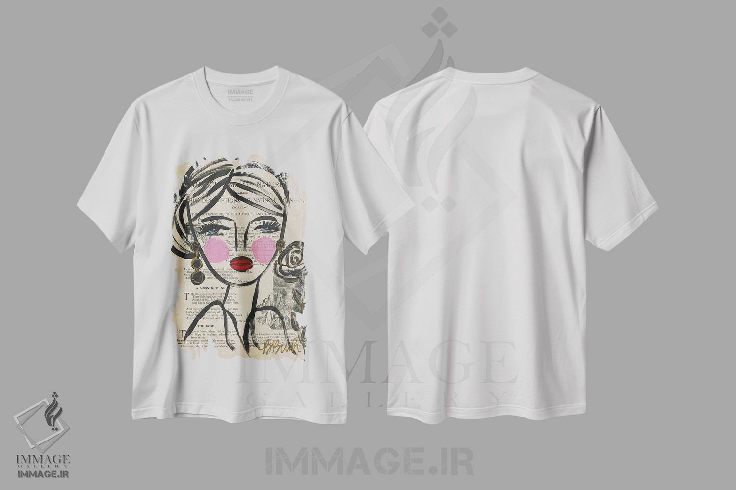 تیشرت طرح دار رز، تزئینی اثر برندا بوش | فروشگاه ایماژ