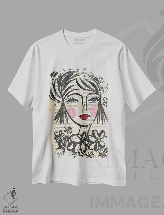 تیشرت طرح دار بانوی وقار، تزئینی اثر برندا بوش | immage.ir