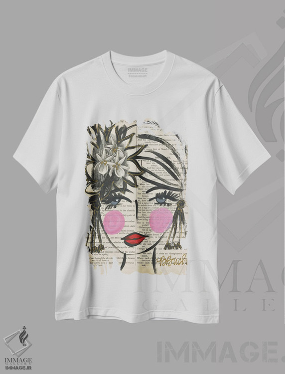 تیشرت طرح دار او رویای گل ها را می بیند، تزئینی اثر برندا بوش | immage.ir