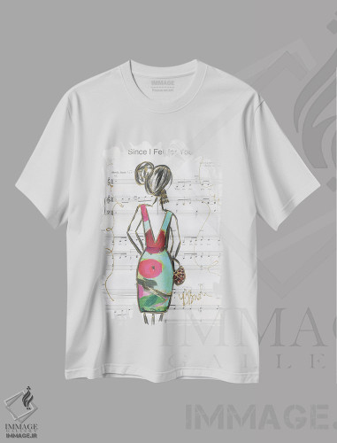 تیشرت طرح دار از وقتی عاشقت شدم، تزئینی اثر برندا بوش | فروشگاه ایماژ