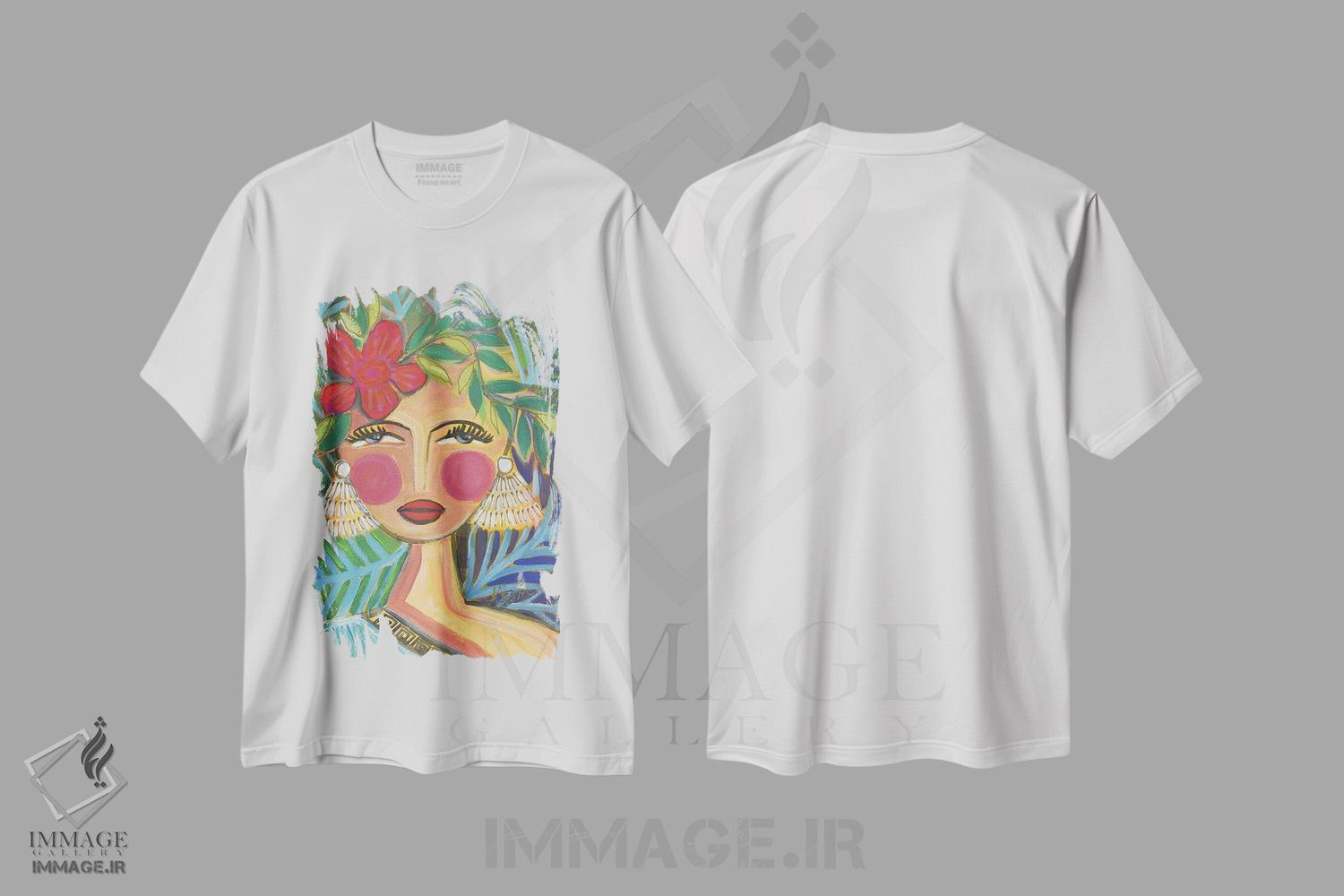 تیشرت طرح دار الهه یونانی، دکور بوهمی اثر برندا بوش | فروشگاه ایماژ