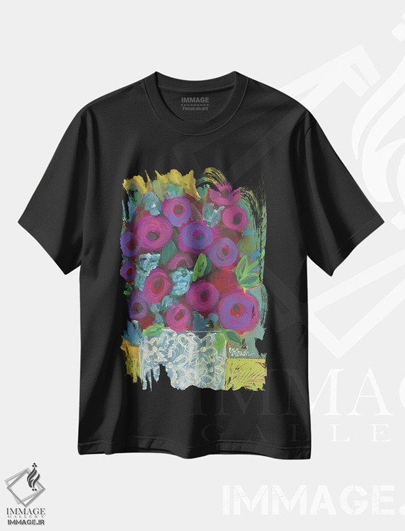 تیشرت طرح دار گلدان زیبا در سیسیل، دکور بوهمی اثر برندا بوش | فروشگاه ایماژ