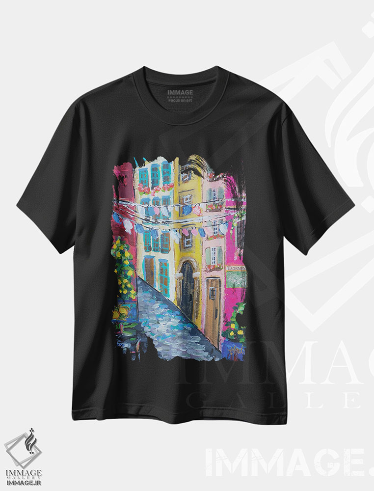 تیشرت طرح دار خیابان های سیسیل، مدیوم اثر برندا بوش | immage.ir