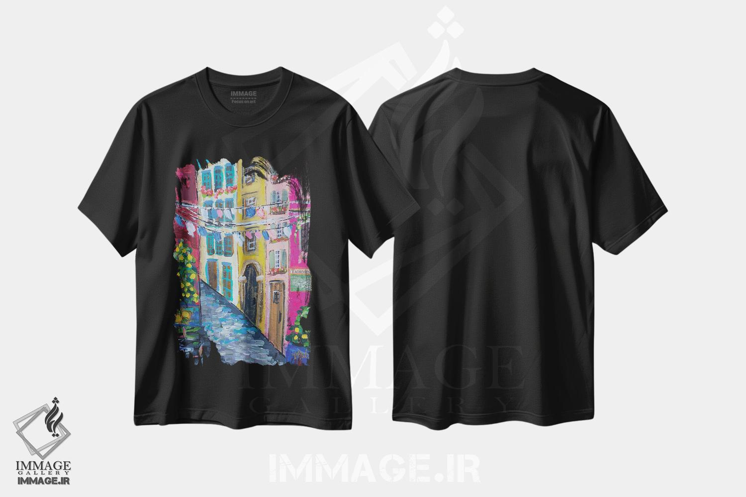تیشرت طرح دار خیابان های سیسیل، مدیوم اثر برندا بوش | immage.ir
