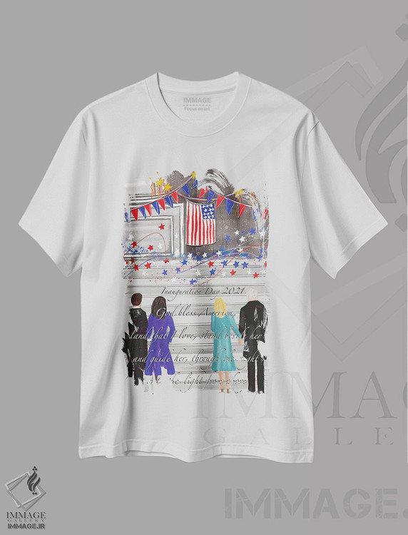 تیشرت طرح دار روز افتتاحیه، دکور آمریکایی اثر برندا بوش | immage.ir