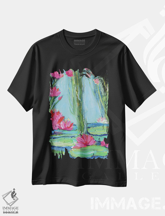 تیشرت طرح دار بهشت نیلوفرهای آبی، دکور معاصر اثر برندا بوش | immage.ir