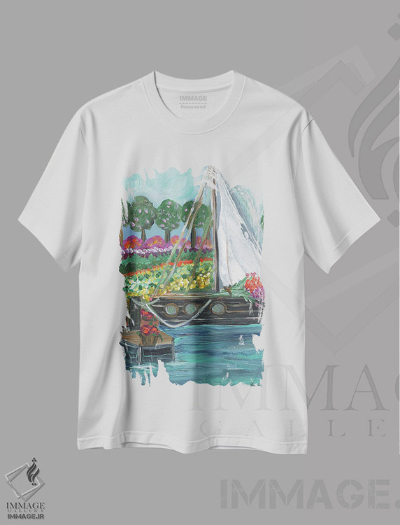 تیشرت طرح دار توقف برای گل ها، دکور معاصر اثر برندا بوش | فروشگاه ایماژ