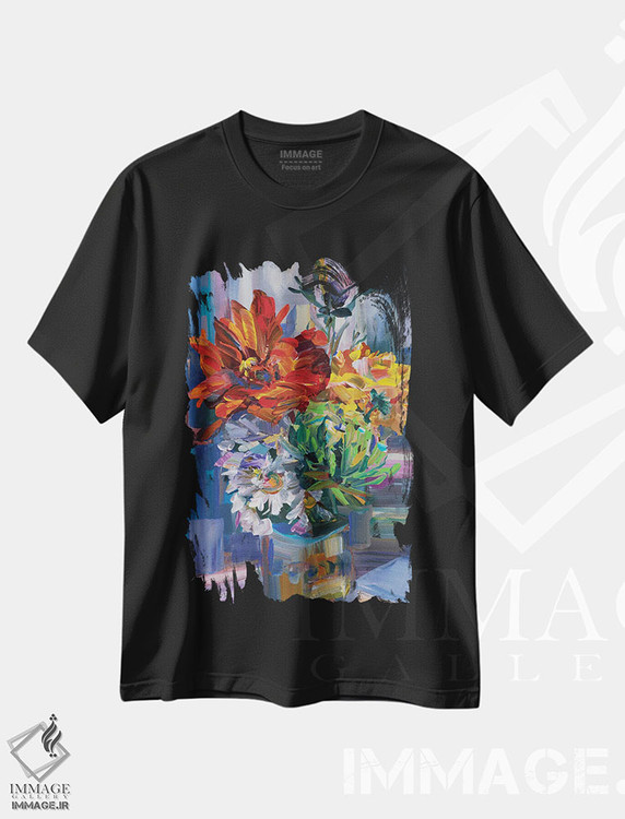 تیشرت طرح دار دسته گل مدرن، هنر فاخر معاصر اثر بروک بورچردینگ | immage.ir