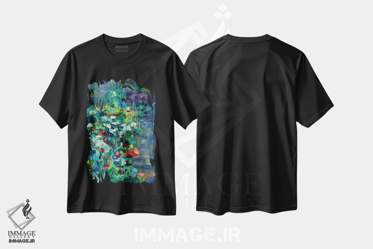تیشرت طرح دار عشق فراوان در باغ، هنر فاخر معاصر اثر بروک بورچردینگ | فروشگاه ایماژ