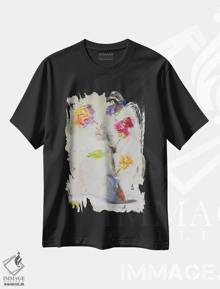 تیشرت طرح دار طرح گل نئوپلیتن، تزئینی اثر بردفورد برنر | فروشگاه ایماژ