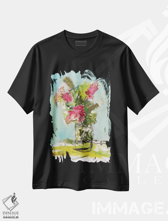 تیشرت طرح دار سوسن فیروزه ای، تزئینی اثر بردفورد برنر | immage.ir