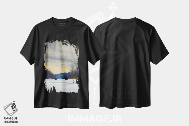 تیشرت طرح دار خانه های یخی خالی، دکور معاصر اثر بن بائر | فروشگاه ایماژ