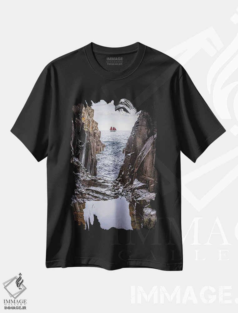 تیشرت طرح دار ماجراجویی فراتر از صخره ها، مدیوم اثر برایان بیلکه | فروشگاه ایماژ