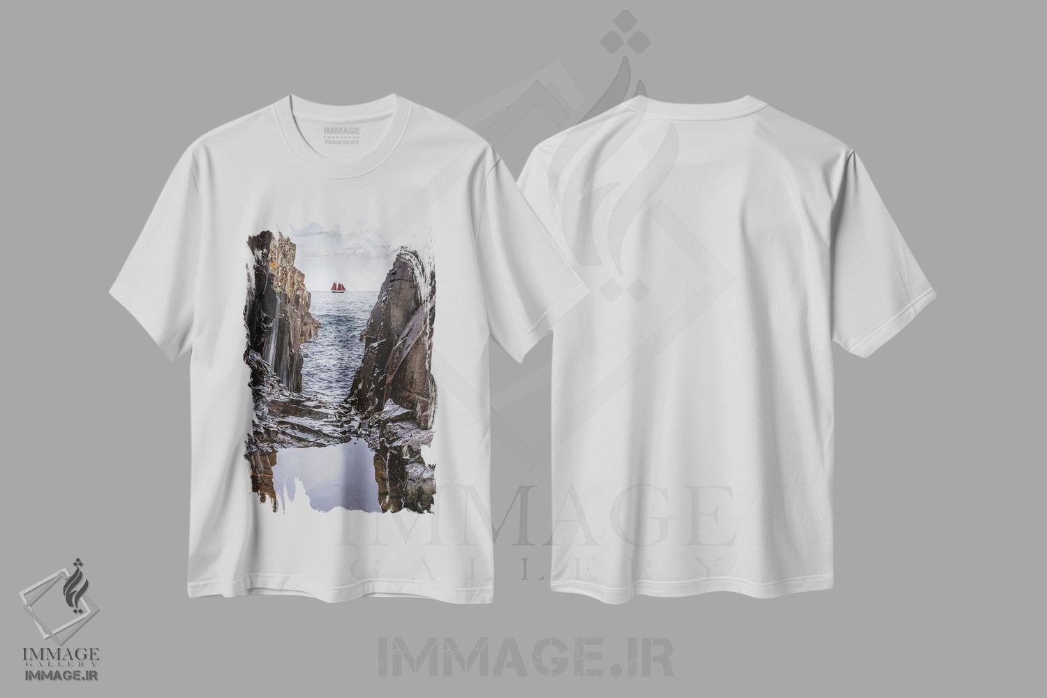 تیشرت طرح دار ماجراجویی فراتر از صخره ها، مدیوم اثر برایان بیلکه | immage.ir