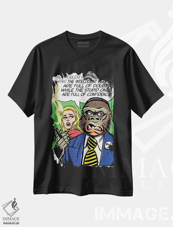 تیشرت طرح دار مشکل جهان، هنر فاخر معاصر اثر بوچر بیلی | فروشگاه ایماژ