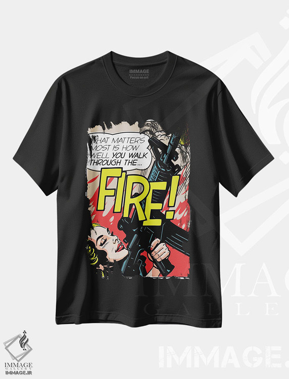 تیشرت طرح دار عبور از میان آتش، هنر دیجیتال اثر بوچر بیلی | immage.ir
