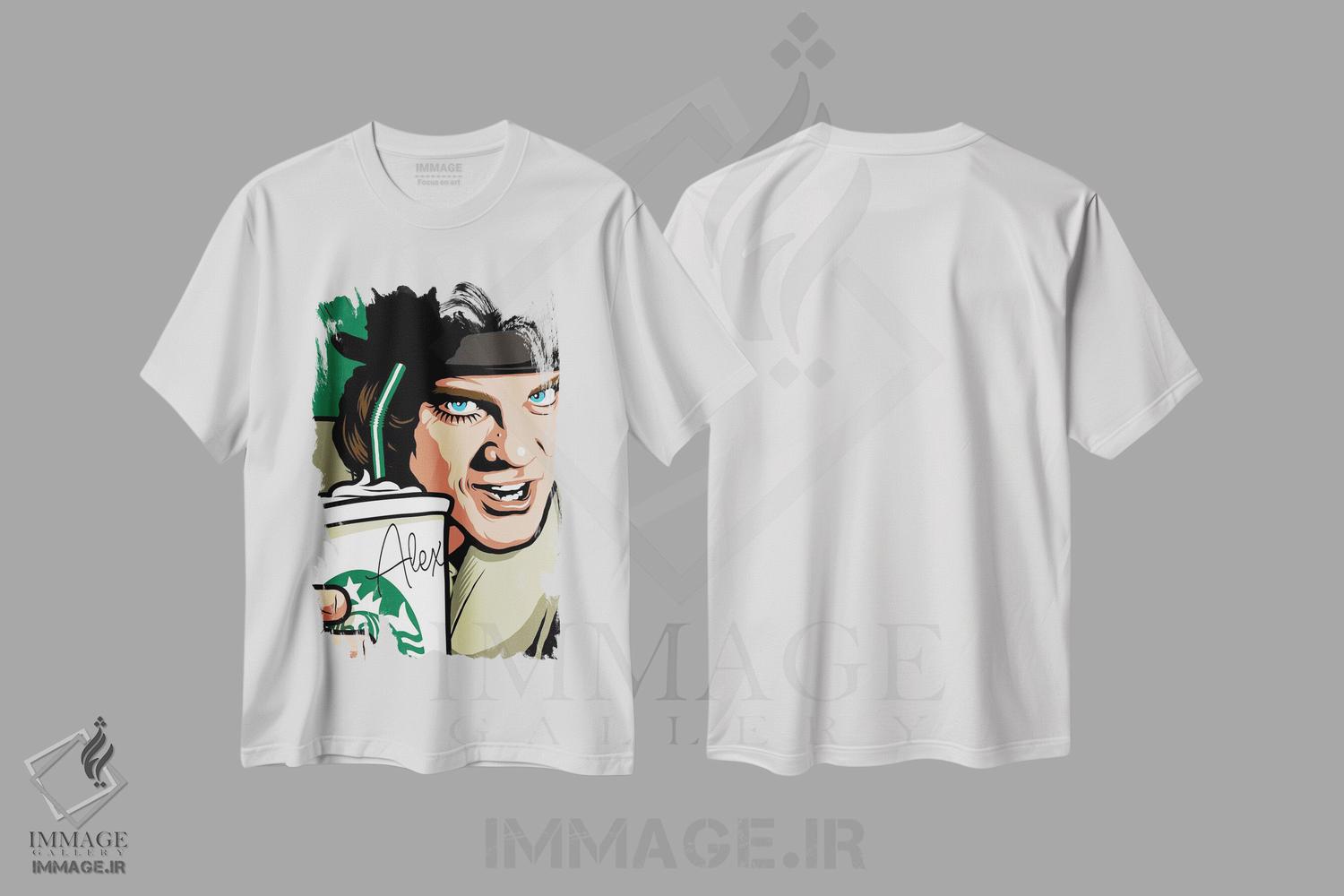 تیشرت طرح دار خشونت فوق شیری، هنر فاخر معاصر اثر بوچر بیلی | فروشگاه ایماژ