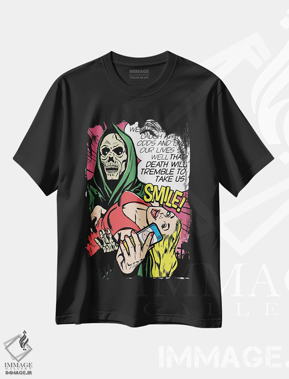 تیشرت طرح دار مرگ خواهد لرزید، هنر دیجیتال اثر بوچر بیلی | فروشگاه ایماژ