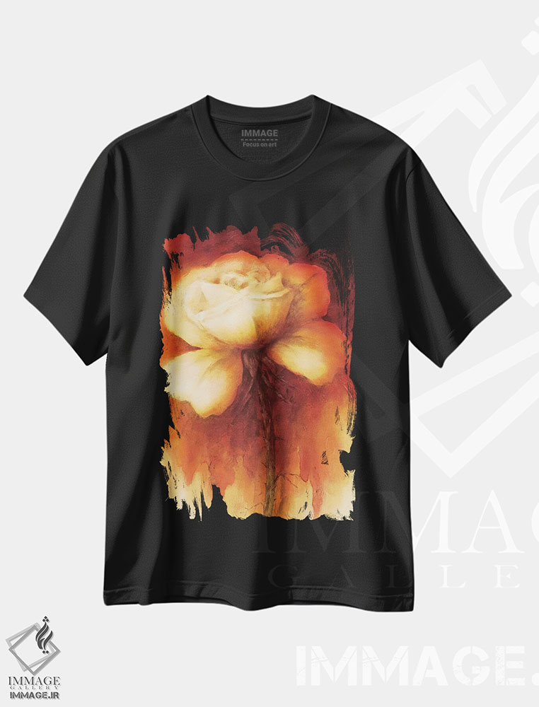تیشرت طرح دار گل رز I، تزئینی اثر بتی جانسما | فروشگاه ایماژ