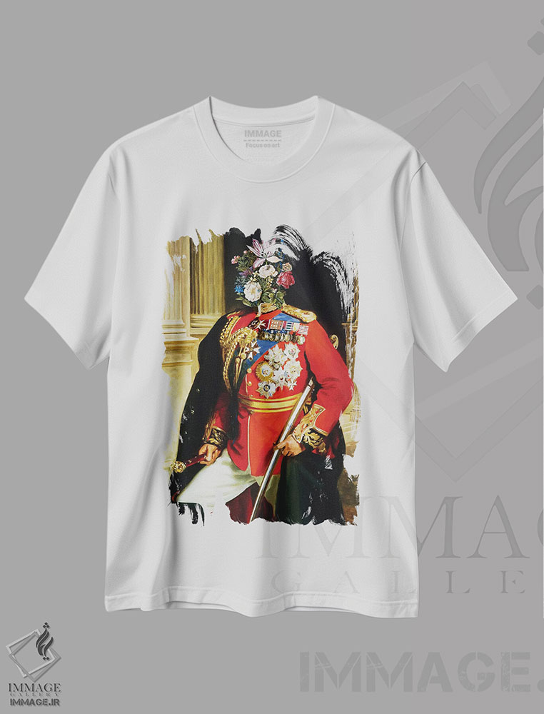 تیشرت طرح دار پرترهٔ سرباز با سر گل II، هنر دیجیتال اثر بونا فیدسا | immage.ir