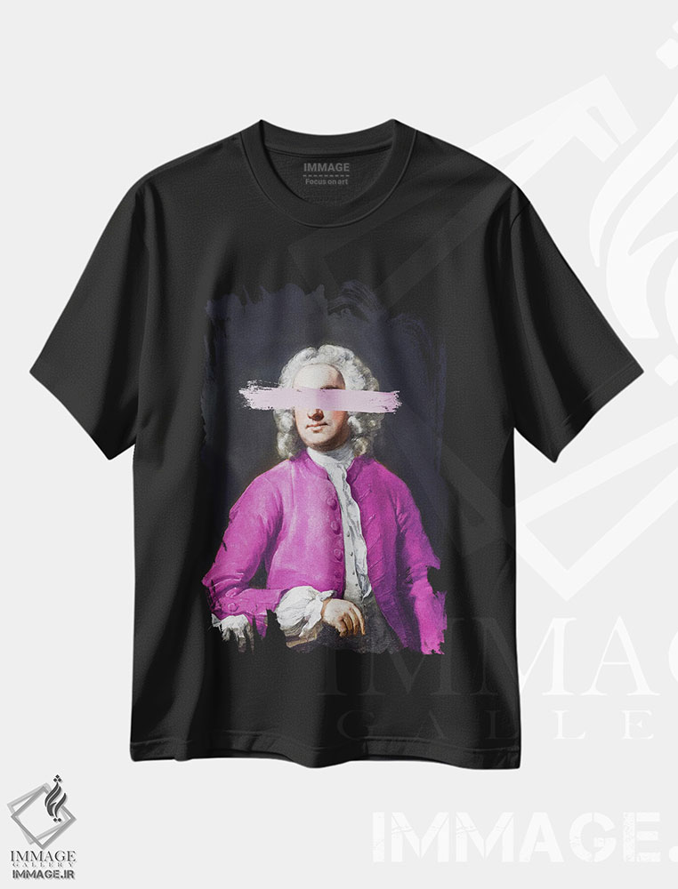 تیشرت طرح دار نجیب زاده با لباس بنفش، هنر دیجیتال اثر بونا فیدسا | فروشگاه ایماژ