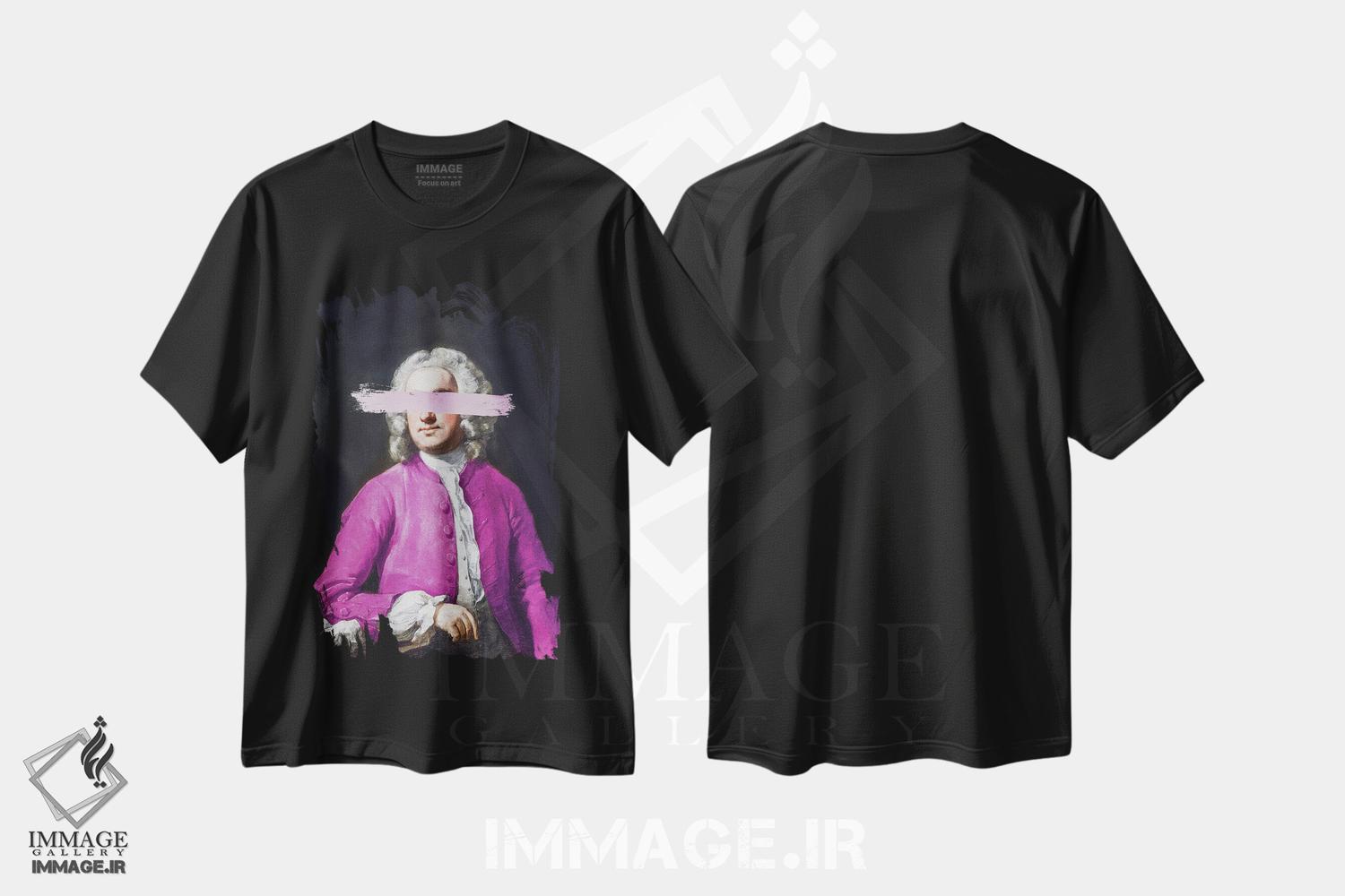 تیشرت طرح دار نجیب زاده با لباس بنفش، هنر دیجیتال اثر بونا فیدسا | فروشگاه ایماژ