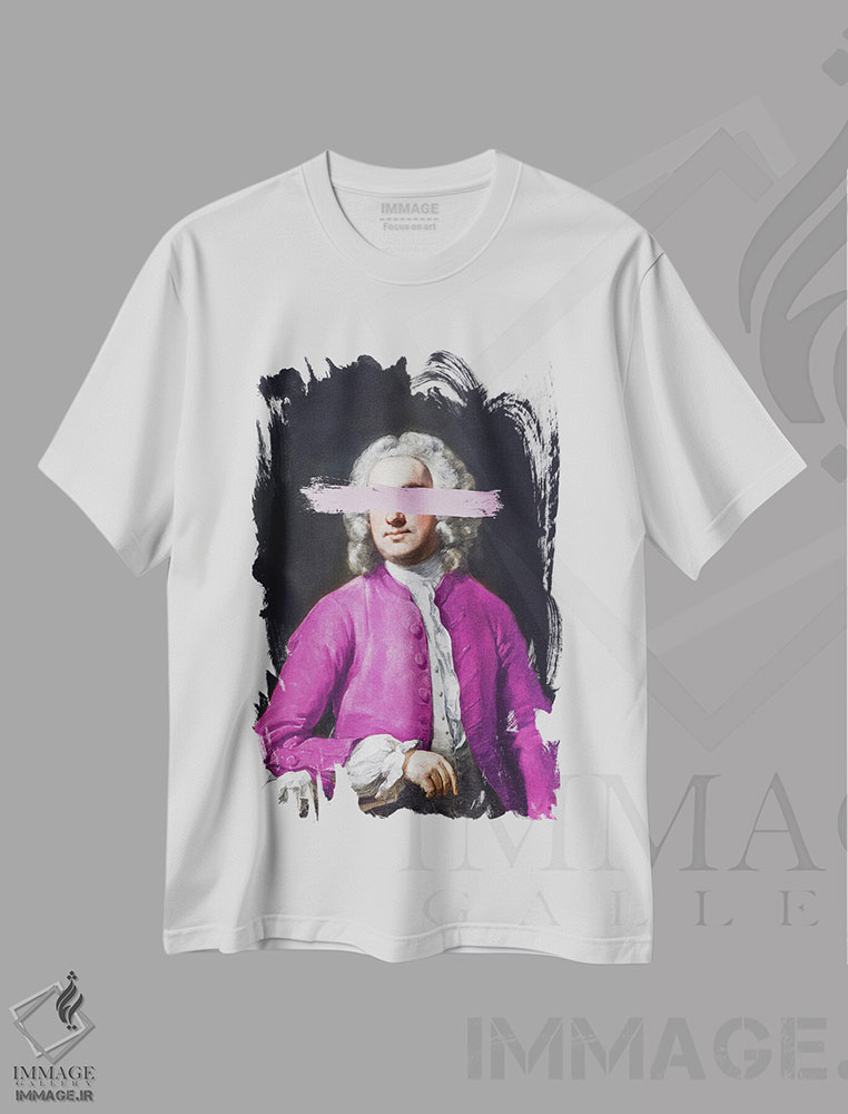 تیشرت طرح دار نجیب زاده با لباس بنفش، هنر دیجیتال اثر بونا فیدسا | immage.ir