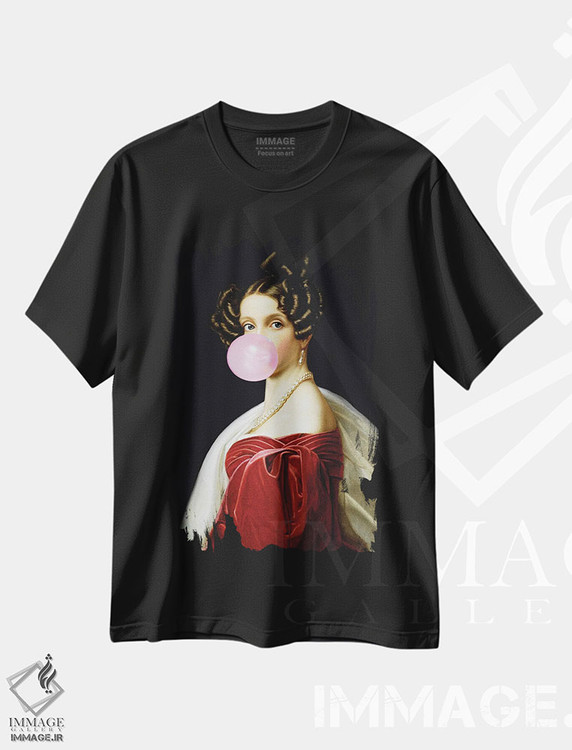 تیشرت طرح دار پرتره زن با آدامس بادکنکی IV، تزئینی اثر بونا فیدسا | فروشگاه ایماژ