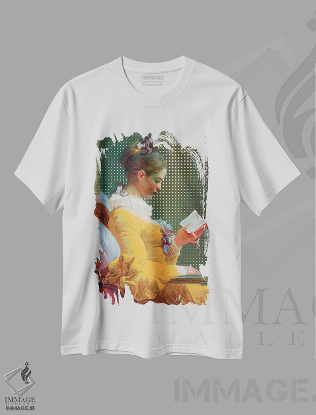 تیشرت طرح دار کتاب خواندن یک فضیلت است، هنر دیجیتال اثر بونا فیدسا | فروشگاه ایماژ