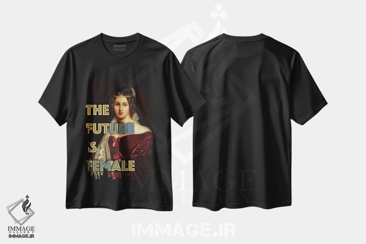 تیشرت طرح دار آینده زنانه است، هنر دیجیتال اثر بونا فیدسا | فروشگاه ایماژ
