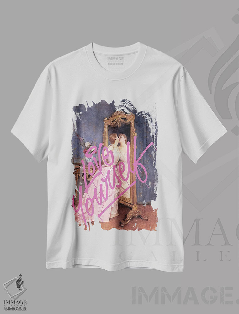 تیشرت طرح دار پرتره عشق به خود، تزئینی اثر بونا فیدسا | فروشگاه ایماژ